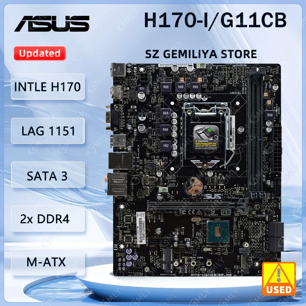 

Материнская плата ASUS H170-I/G11CB LGA 1151, поддержка Intel H170 7400 6400 6300 6700, процессор DDR4x2, 32 ГБ Micro ATX
