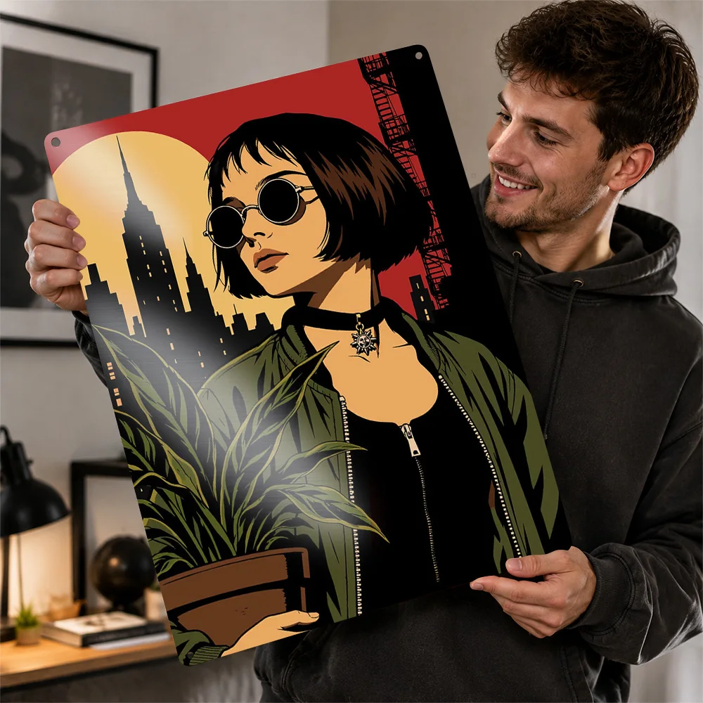 Mathilda Lando From Leon: The Professional 3D Texture Printed Poster Custom Vintage Metal Tin Plate Sign for Wall Art Wand Deko