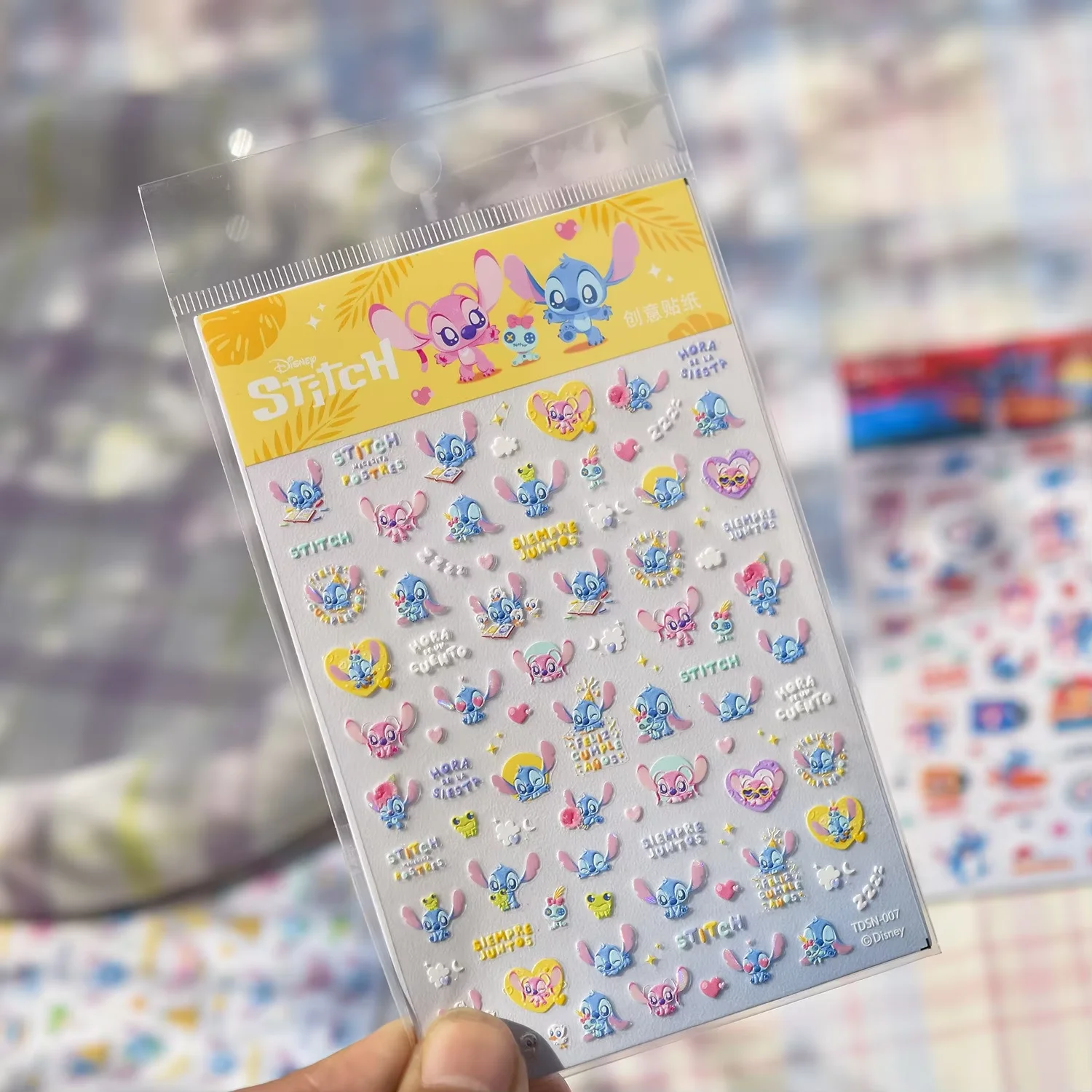 5D Disney Anime Stitch pegatinas para decoración de uñas dibujos animados lindo Mickey Minnie pegatinas decorativas para uñas princesa sirena pegatinas para uñas