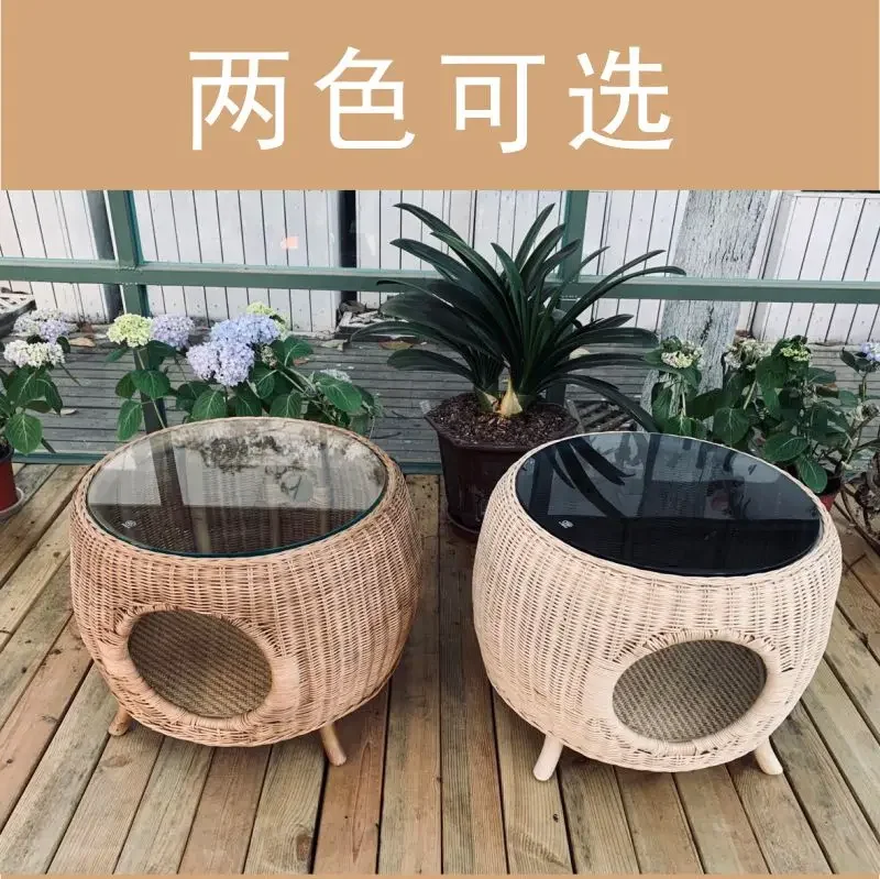 The product can be customized. Rattan pet furniture coffee table, cat nest