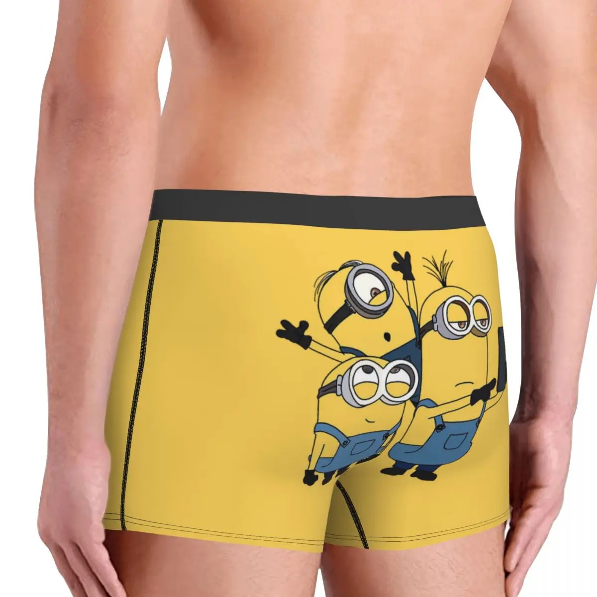 Custom M-Minions With Friends Underwear Men Stretch Kawaii Classical Boxer Briefs Shorts Panties Soft Underpants For Male