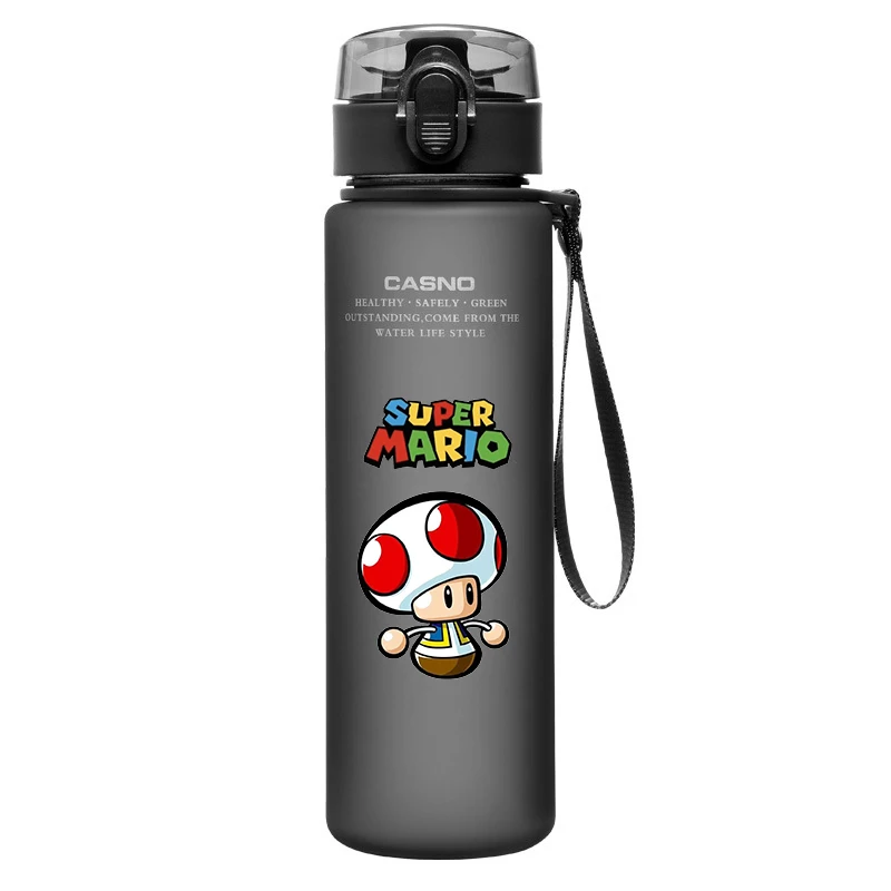 Super Mario Water Cup 560ML Large Capacity Portable Plastic Cartoon Cute Children Kettle Adult Outdoor Sports Water Bottle Gift