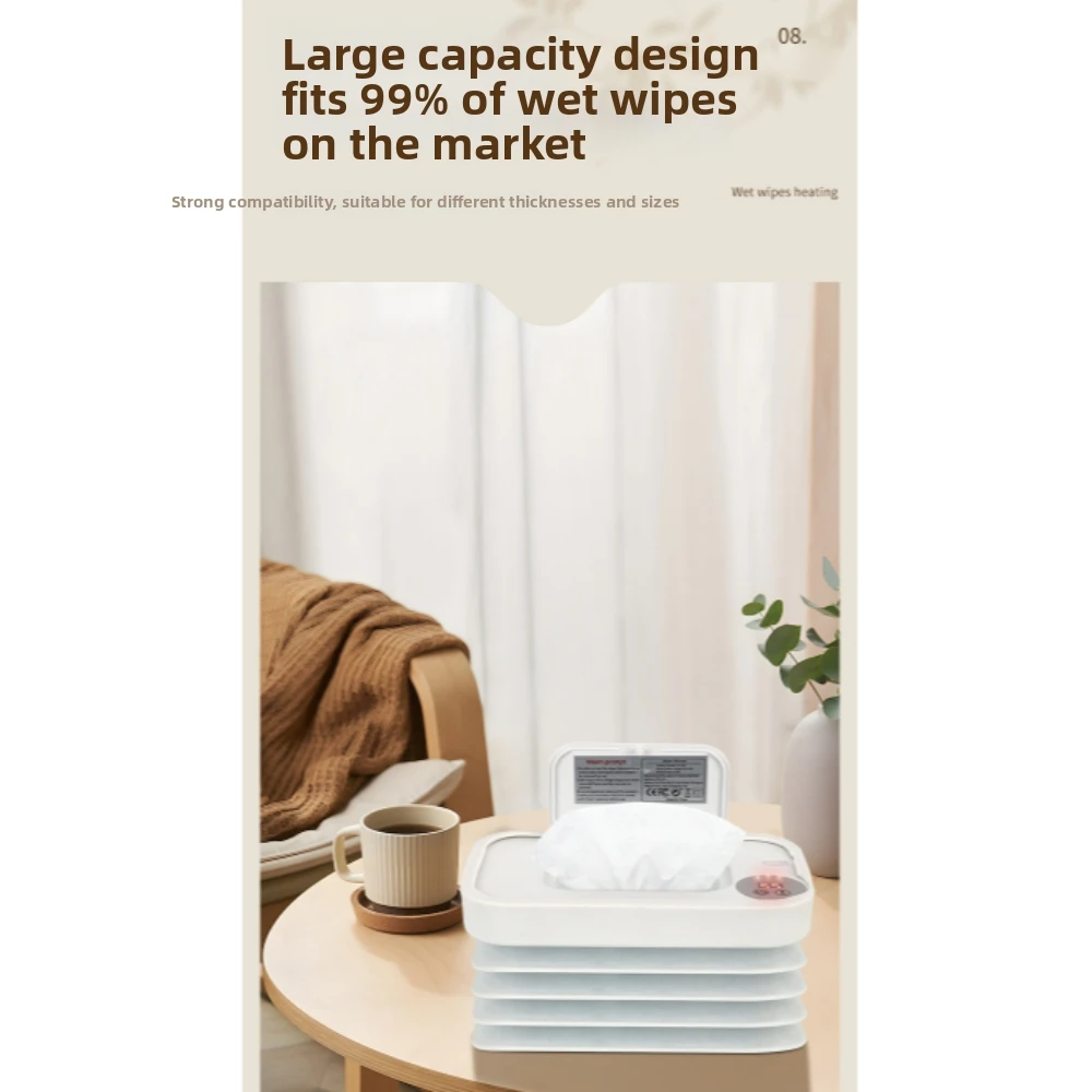 USB Plug-In Portable Wet Wipe Heater Large Capacity Evenly Heating Wet Wipes Mini Moisturizing Tissues Dispenser/Heater view 4