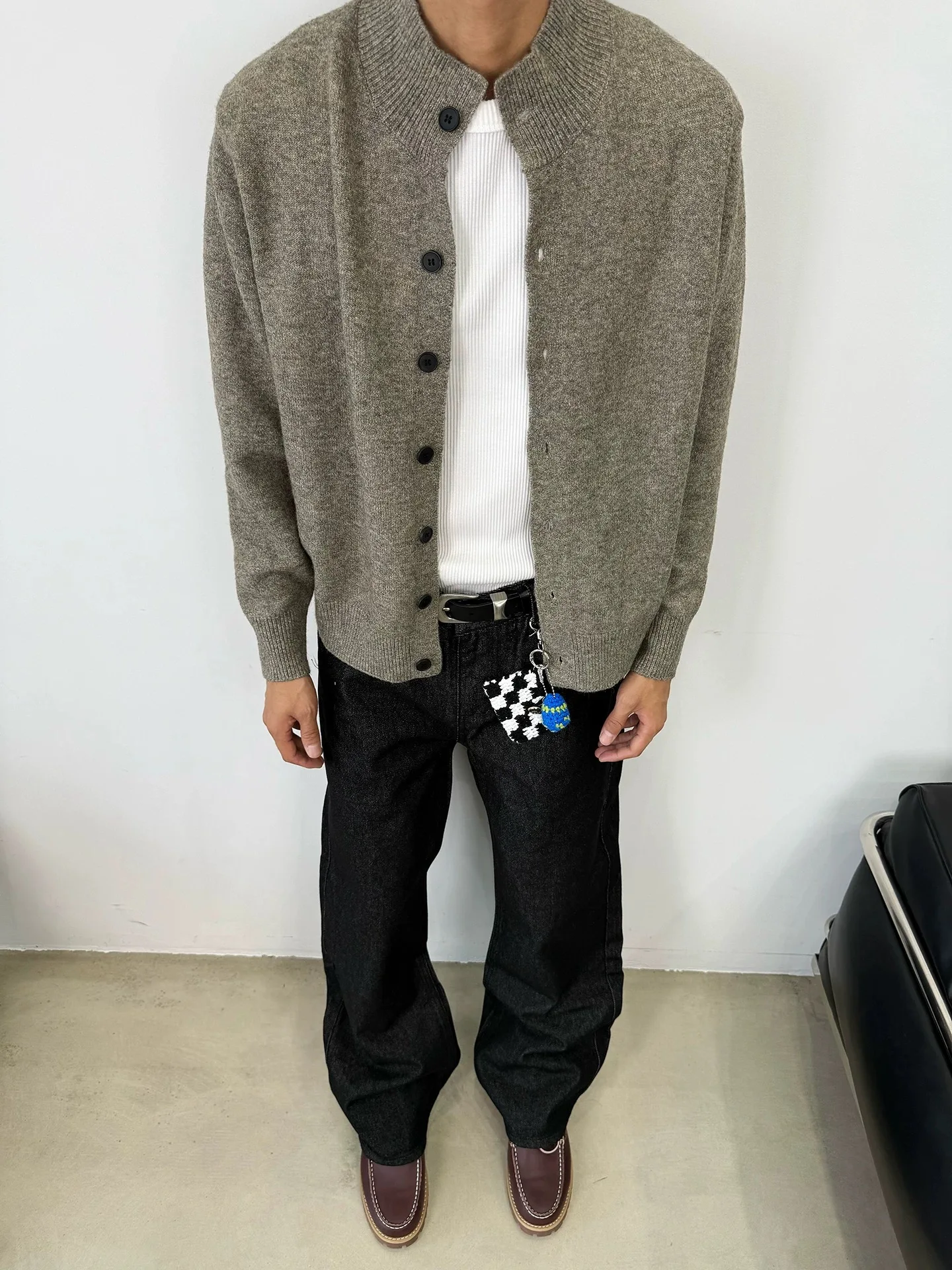 

Retro Cleanfit f High Collar Button Knitted Sweater Casual Versatile Men Women Autumn Winter Loose Fit Long Sve Knit Ca...