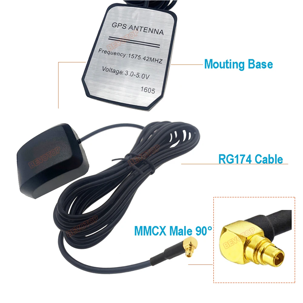 Antenna MMCX Male Connector Cable Magnetic GPS Receiver Auto Aerial Adapter for Car GPS Navigation Night Vision Camera Player