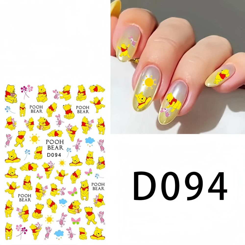 

Miniso Disney Cartoon Winnie The Pooh Nail Stickers Kawaii Mermaid Princess Mickey Minnie Stickers DlY Stitch Stickers For Nails