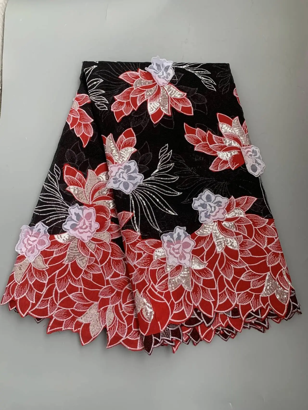 

High Quality Nigerian Tulle Lace Fabrics Latest Beaded sequins Mesh African Lace Fabric Bride French Net Lace Fabric TY009 2026