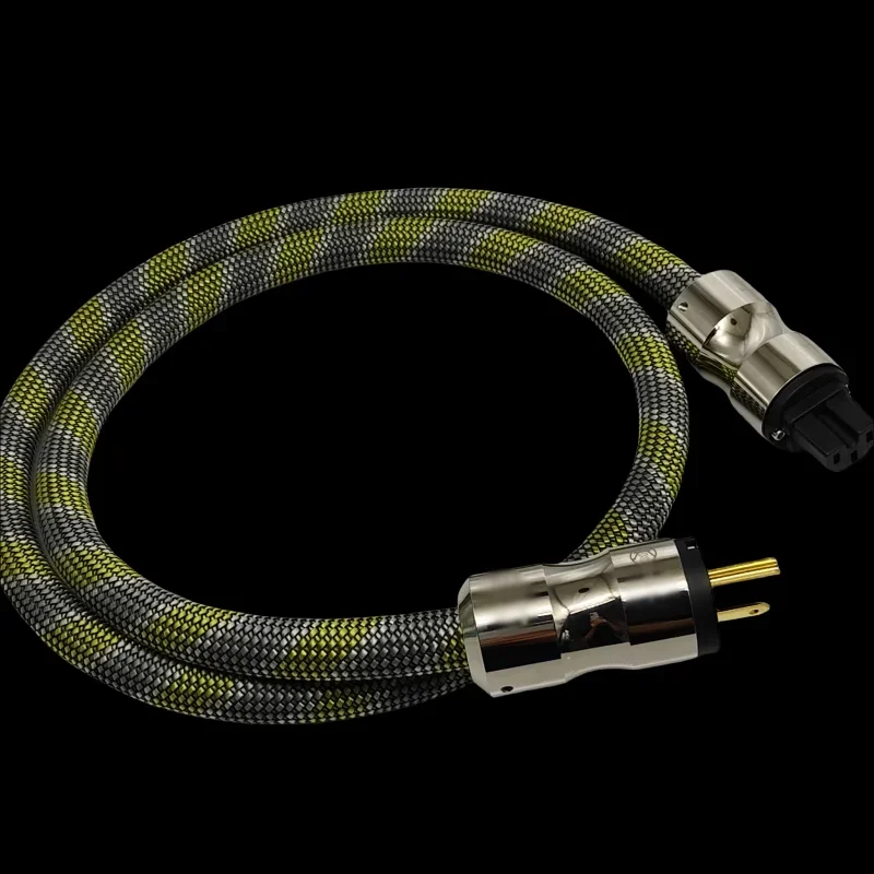 Stromkabel US/UK/EU-Stecker OCC Versilbert EMV-Abschirmung AC-Stromkabel Reines Kupfer AC-Stromkabel Hifi-Stromkabel für Verstärker P – Detail 5