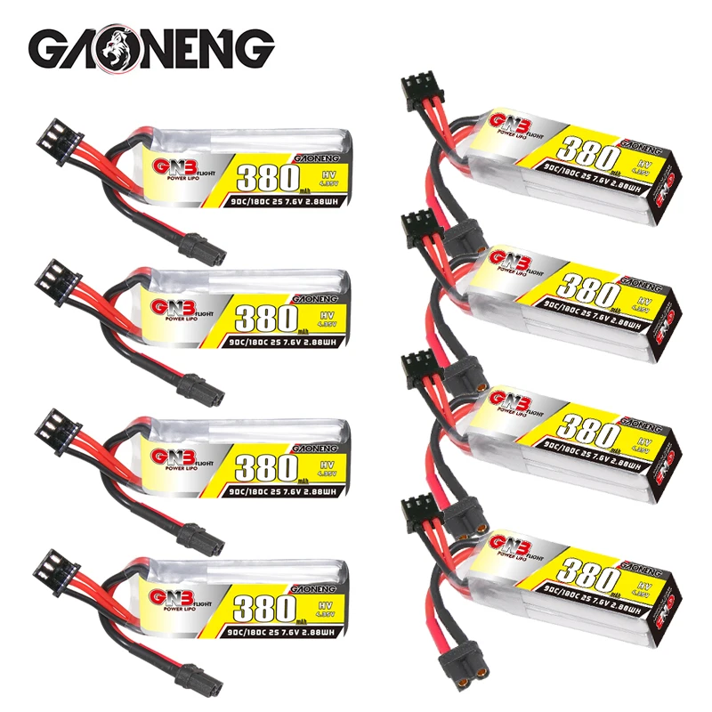 GNB 2S 7.6V 380mAh 90C/180C Lipo Battery For Beta75X RC Helicopter Quadcopter FPV Racing Drone Spare Parts 2S Battery