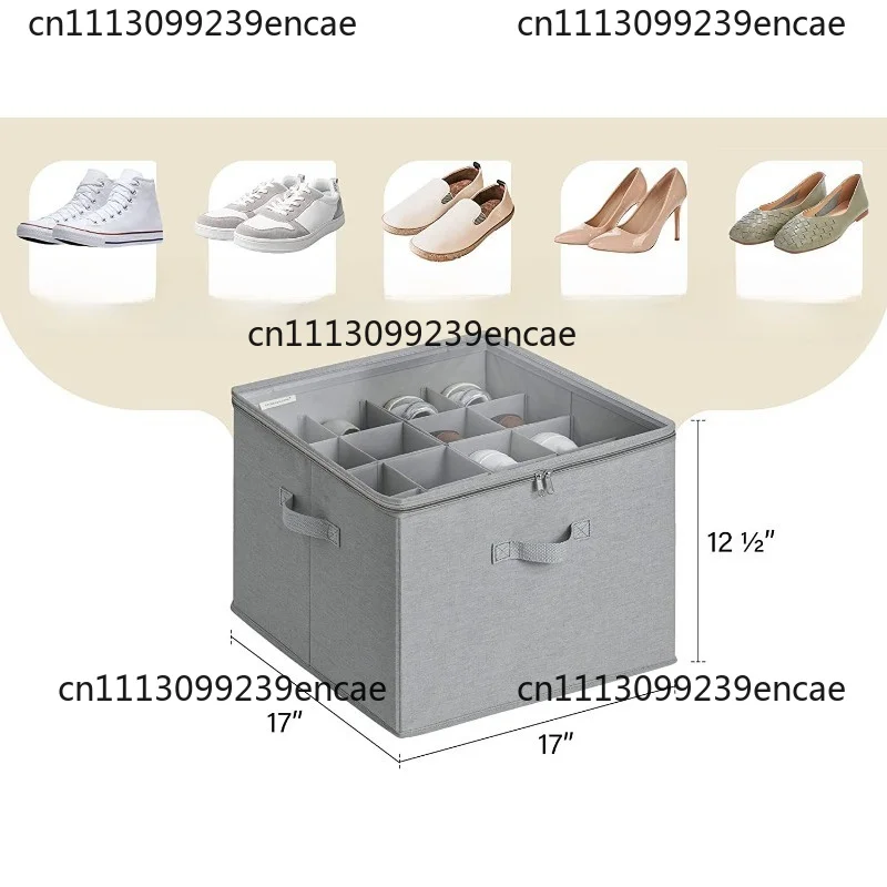 Suitable for wardrobe shoe storage rack 16 pairs of large shoe box storage box transparent foldable shoe storage box