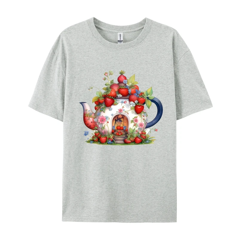 Set di teiere Unisex alla fragola t-shirt per principianti stampa Fashion Home Party magliette e magliette personalizzate maglietta divertente grafica