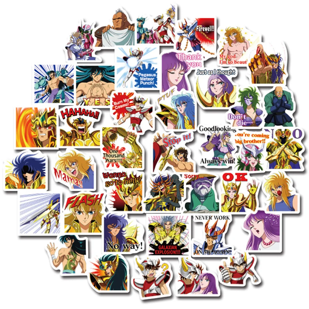 

10/20/40pcs Anime Saint Seiya Stickers for Kids DIY Scrapbooking Water Bottle Laptop Suitcase Waterproof Cartoon Stickers Decals