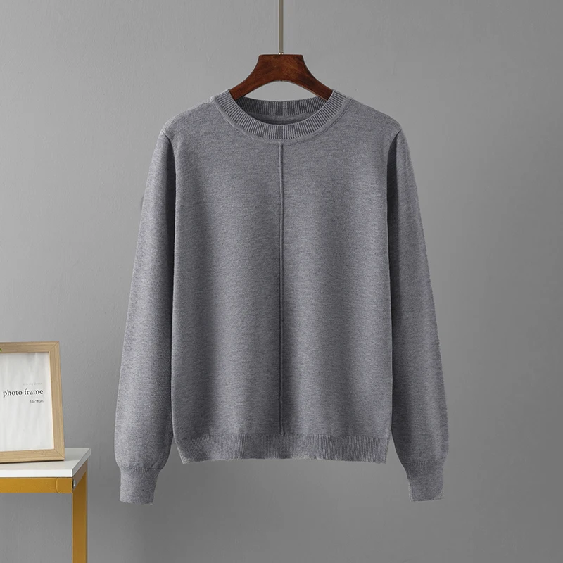 HLBCBG Basic Style O-Neck Autumn Winter Women Pullover Sweaters Fashion Knit Casual Lady Winter Warm Top Sweaters