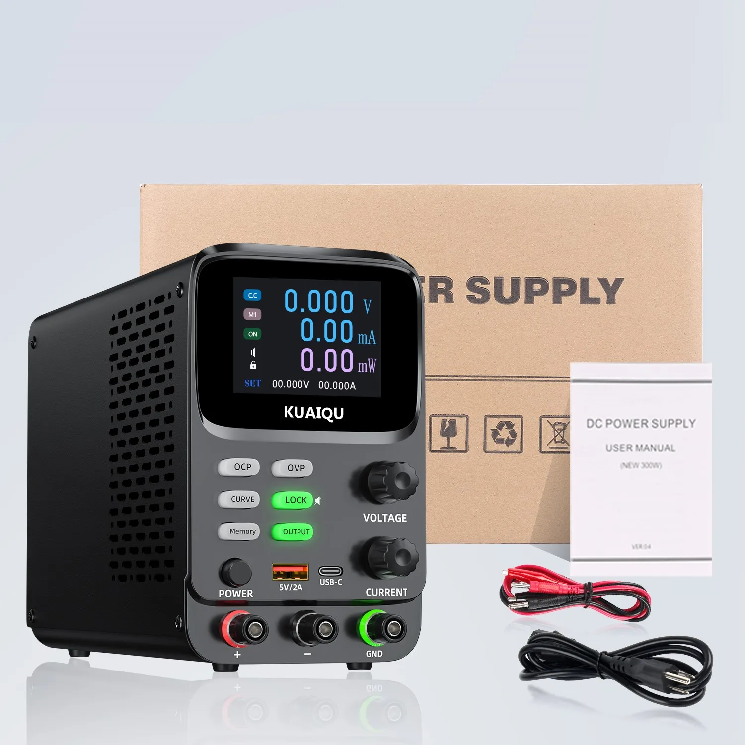SPPS-K3010-232 30V 10A 300W Switching Power Supply Curve Display Storage Memory Short Circuit Warn OCP OVP Fast Charge