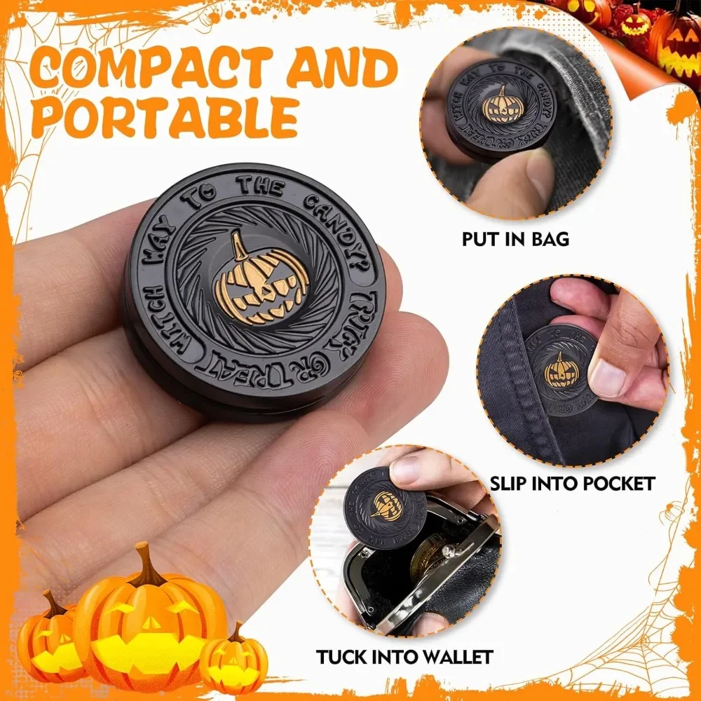 Adults Metal Pumpkin fidget Coin Twirling Relieve Stress fidget Slider for Tension EDC Clicker Metal Fidget Toy