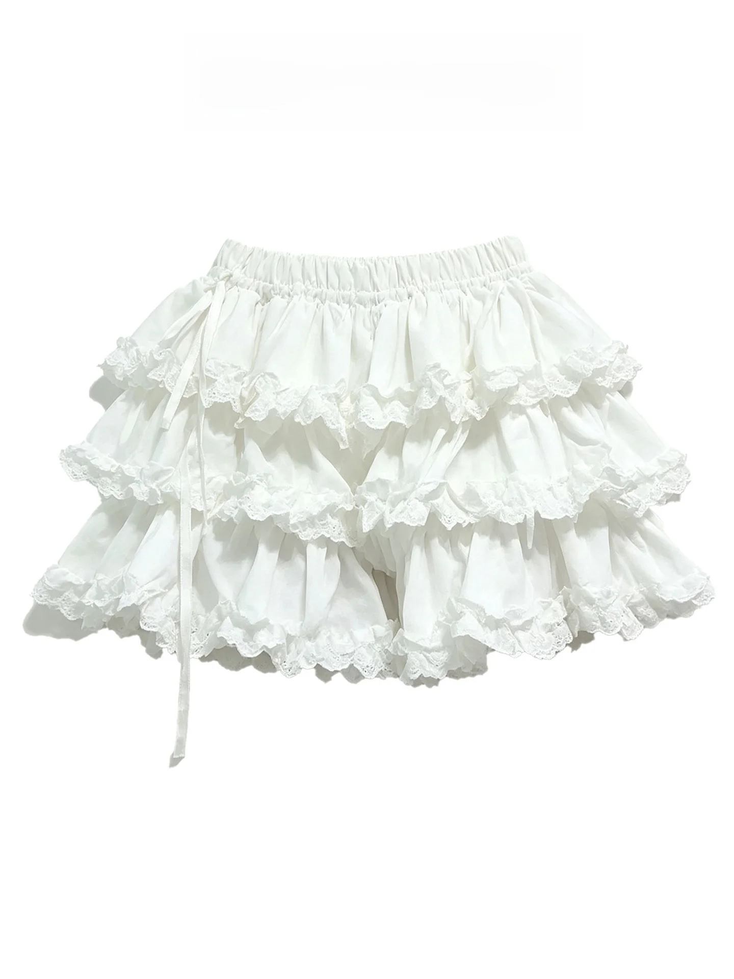 Sweet Style High Waist A-Line  Skirt Women's Early Autumn New Spicy Girl Flounce Short Skirt Casual Breathable Skirt