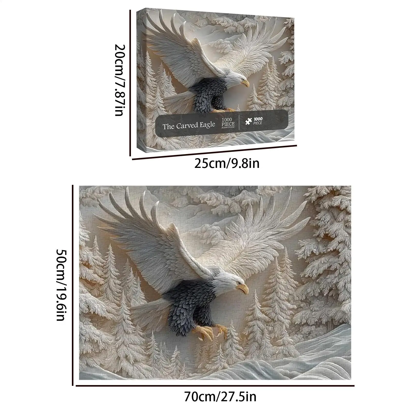 De Gesneden Adelaar Legpuzzel 1000-delige Uitdagende Jigsaw Majestueuze Bald Eagle Puzzelspel Voor Volwassenen Vrouwen Mannen Natuur &