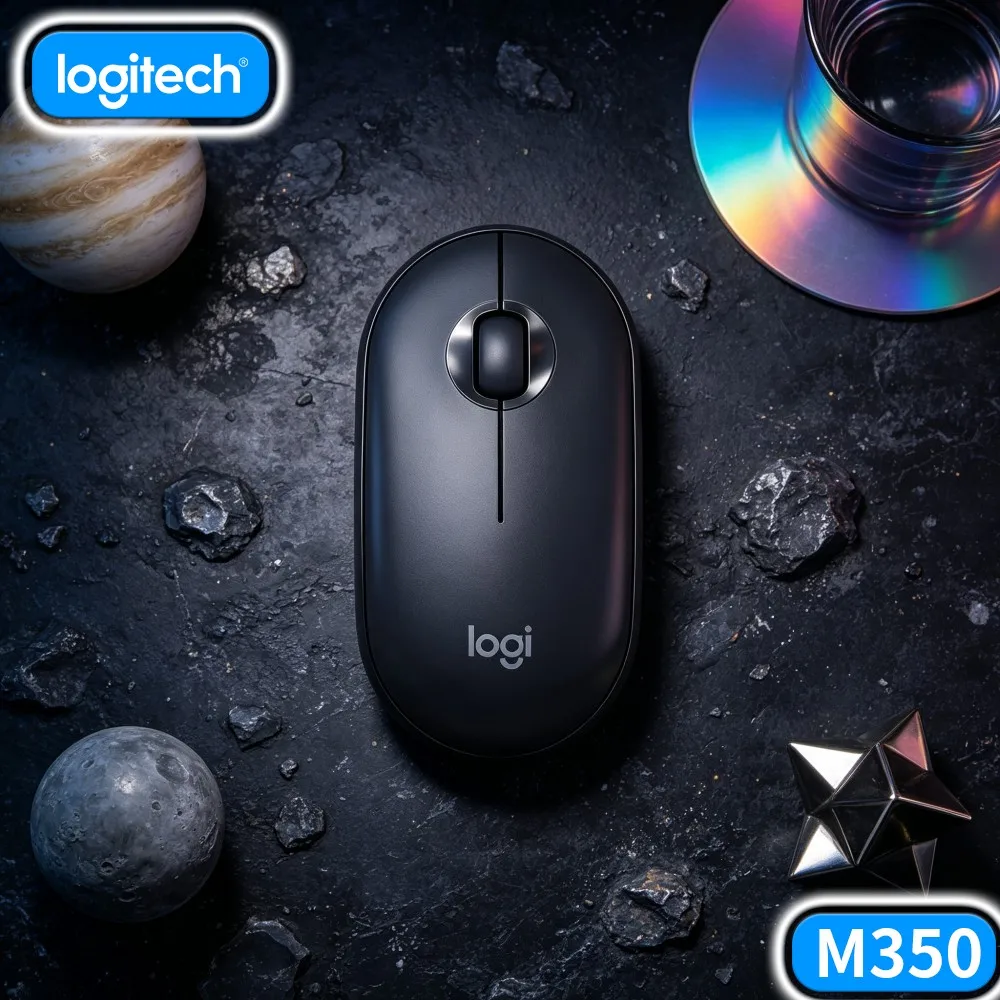 Logitech M350 PEBBLE Portable Multi Device Wireless Mouse 2.4G Bluetooth Silent Click For Notebook PC Tablet Home Use