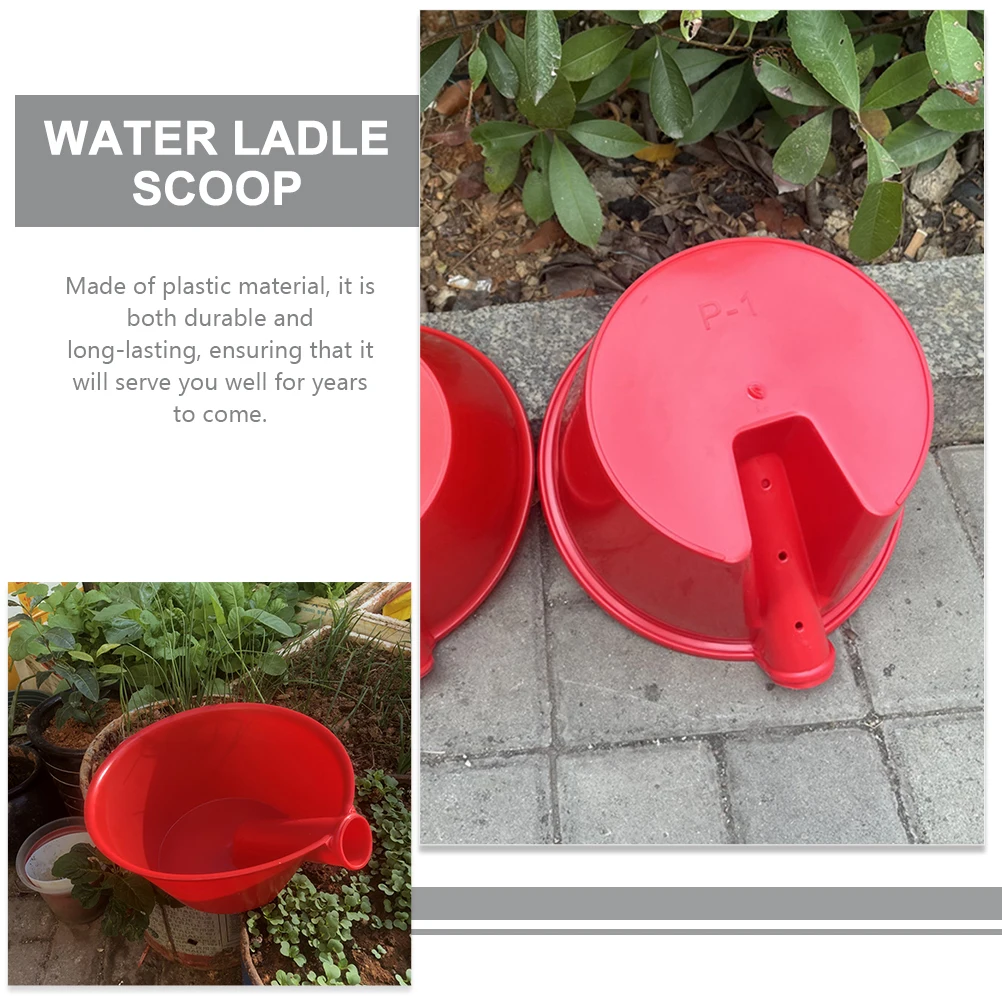 Cuchara de fertilización para riego de plástico, cucharón duradero para plantas de jardín al aire libre, herramienta de limpieza de cocina y verduras, Bailer de mango largo