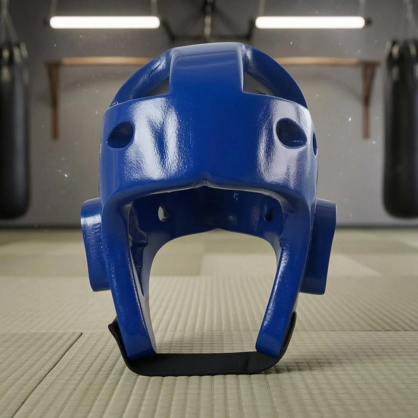 Taekwondo Head Protector Hard-Shell Sparring Helmet Ventilated Head Protector Molded Open-Face Helmet Glossy for Training