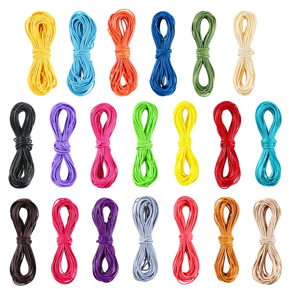 20 Colors 1mm Wax Cord Polyester Cord, Waxed String Round Braided Cords Bracelet String Wax Thread for Jewelry Making