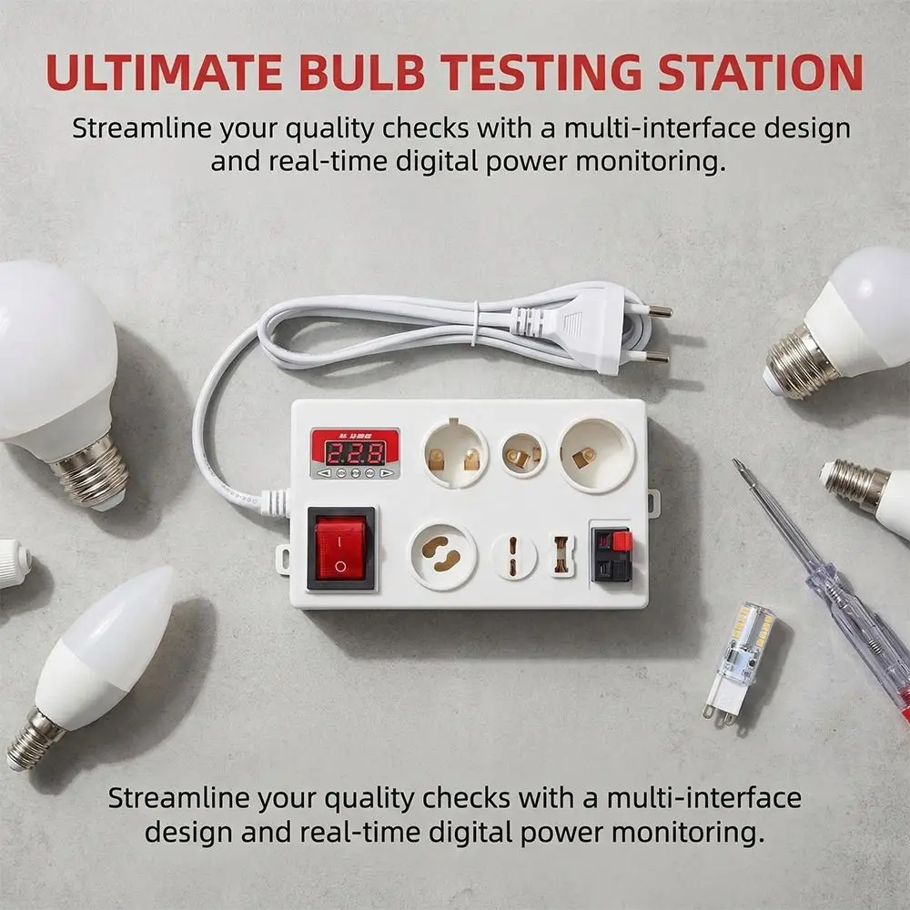 Multifunctional LED Power Tester Easy To Use Accurate Measurement Lamp Tester Box LED Display Quick Fast Voltage Tester