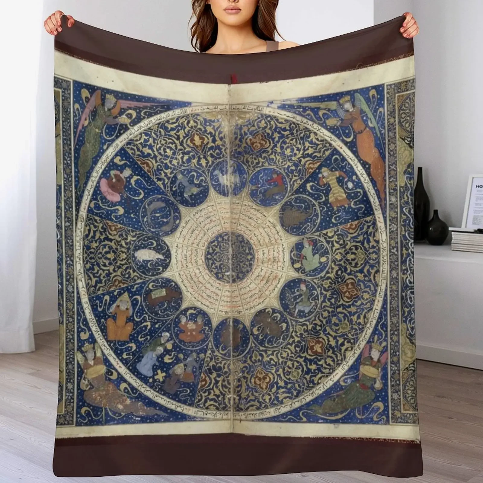 Medieval Illuminated Astrology Horoscope Throw Blanket Weighted Blankets For Sofas Luxury Brand Blankets