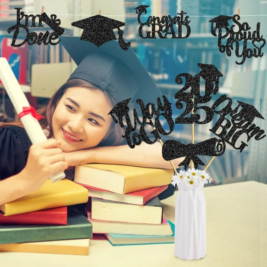 24 قطعة من قطع مركزية التخرج للطاولات 2024 أعواد مركزية للتخرج فئة 2024 أعواد مركزية لعلامة التخرج