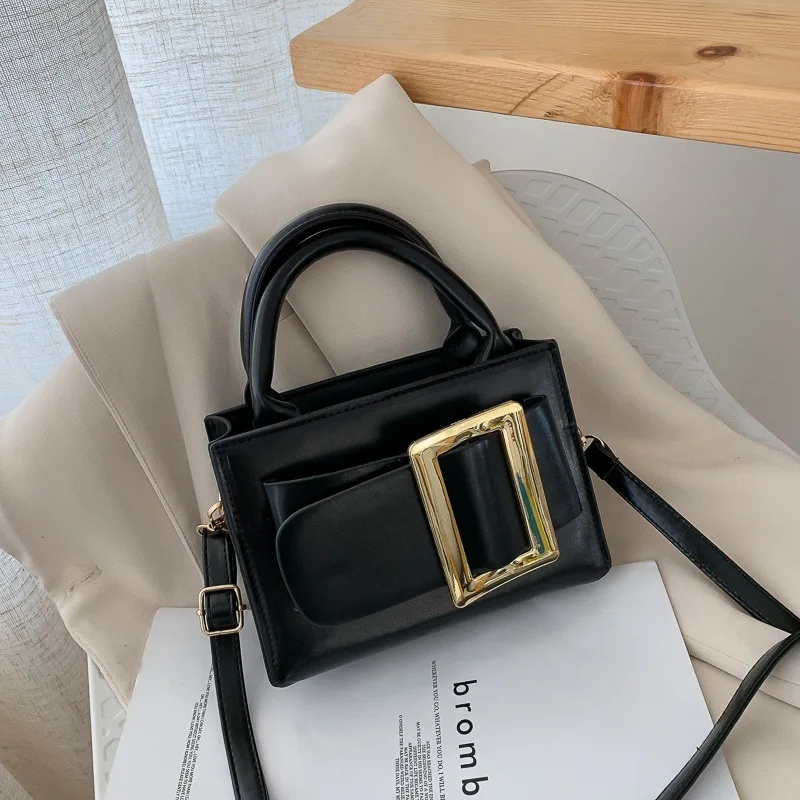 

2025 New Genuine Leather Vintage Square Bag for Women, Pure Solid Color Top Handle Shoulder Crossbody, Textured & Chic​