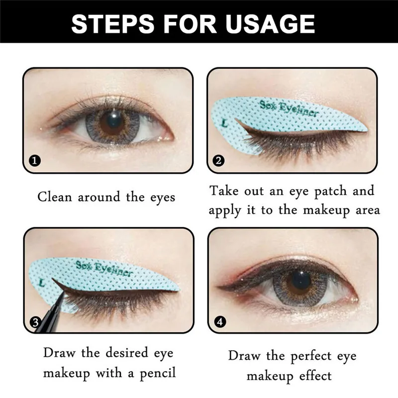 4 Vellen Oogmake-up Stencils Eyeliner Template Shaping Gereedschap Wenkbrauwen Oogschaduw Make Template Tool Styling Tekening Gids