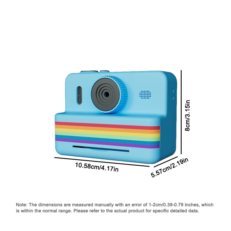 2.8-inch screen instant printing toy camera with 32GB SD card, 3 rolls of printing paper, portable high-definition camera, insta