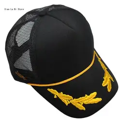 Eye Catching Leaf Embroidery Baseball Caps Adjust Hat Size Mesh Hat for Adult XXFD