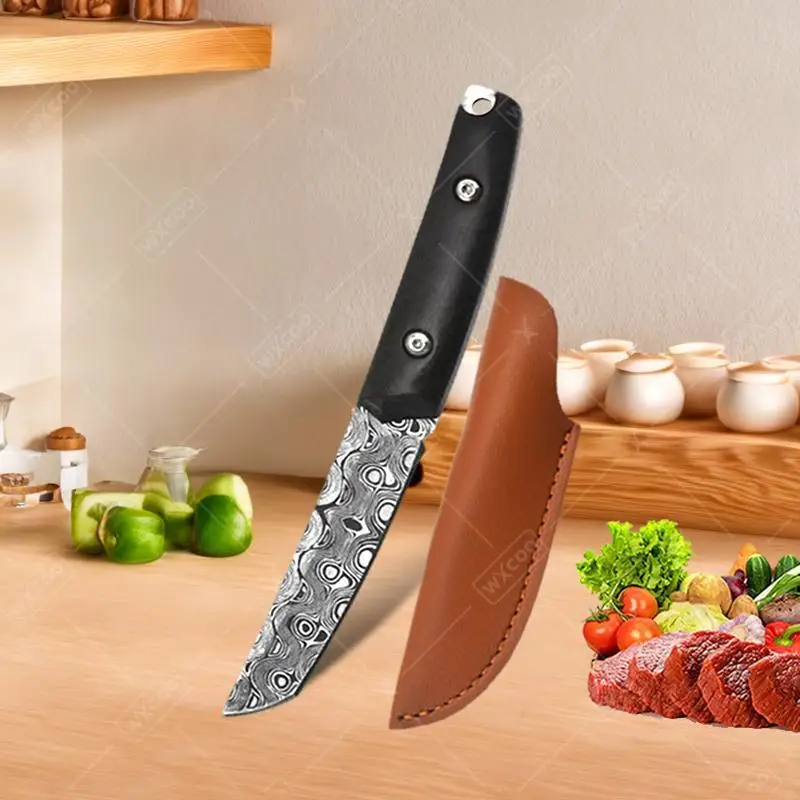 WXCOO-cuchillo de carnicero profesional con tapa para cocina, cuchillo multiusos de acero inoxidable para dividir huesos y carne y pelar frutas