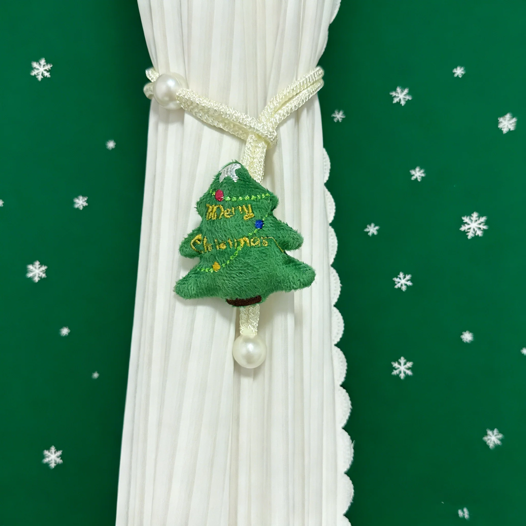 1/2 قطعة شجرة عيد الميلاد الاحتفالية الستار Tiebacks-مثالية لقضاء عطلة المنزل ، زينة عيد الميلاد ، حامل الستار ، ملحقات الستار #1