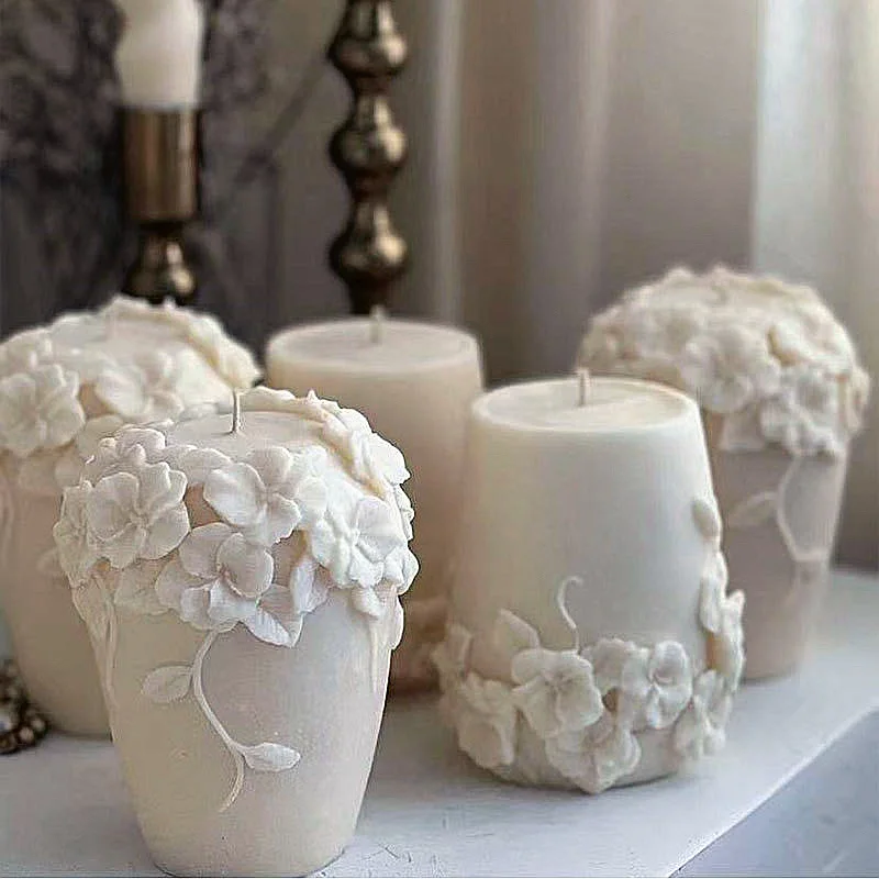 

Nordic Rattan Flowers Silicone Candle Mold Gypsum form Carving Art Aromatherapy Soap Plaster Resin Mold Wedding Gifts Home Decor