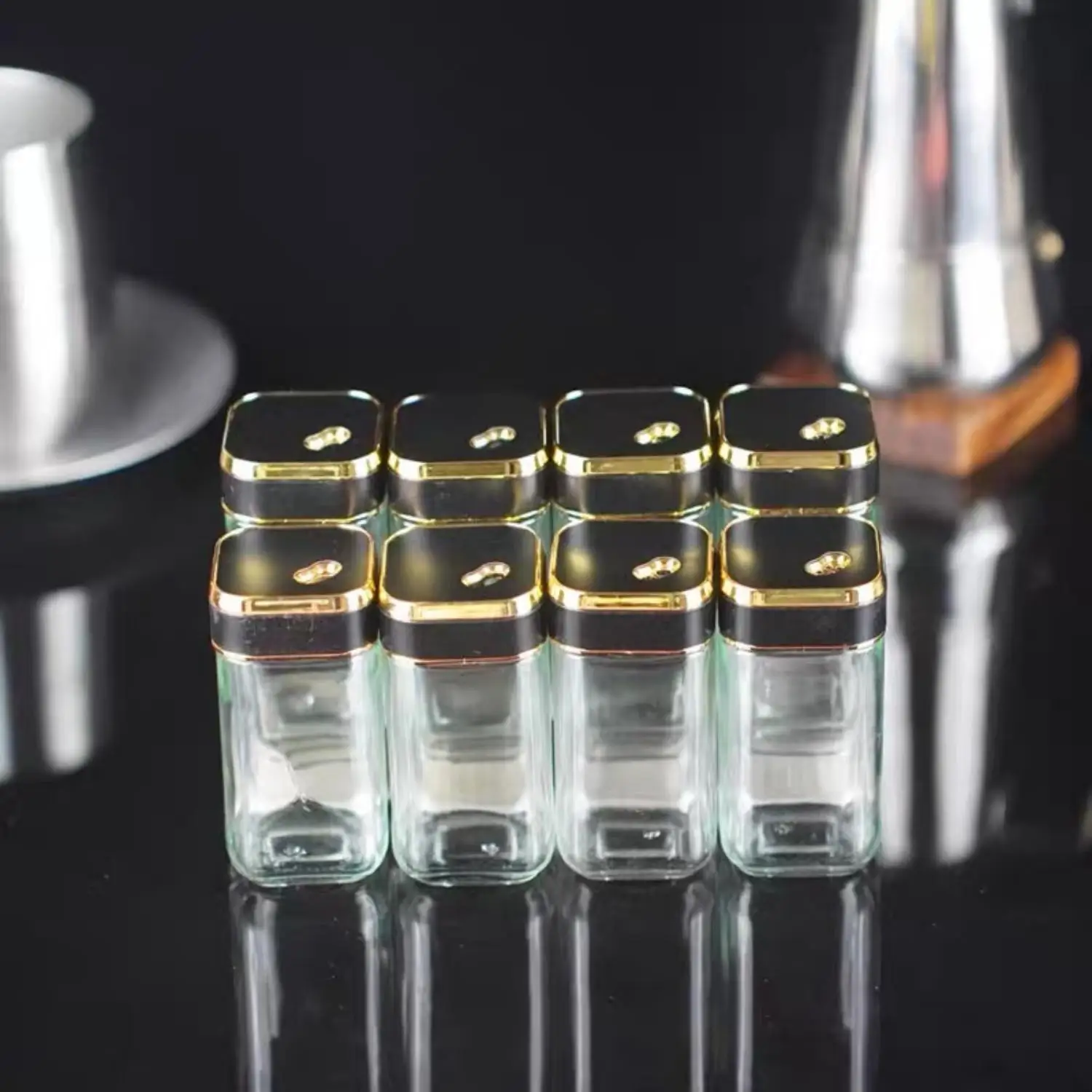 SIAZIH Versiegelte Gewürzgläser mit Deckel, 12/24-teiliges 120ml Glasgläser-Set, komplett mit Etiketten, Trichter und Bürste, Gewürz-Organizer für die Küchen-Gewürzaufbewahrung, Gewürzgläser. – Detail 7