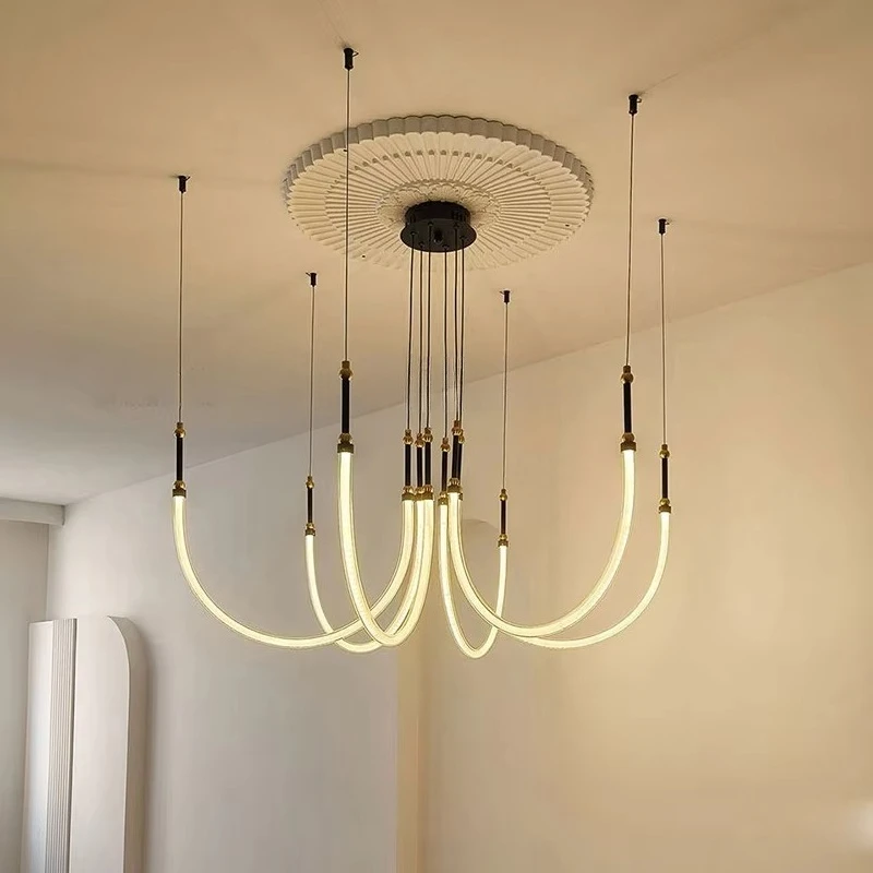Nordic Style Minimalist Chandelier Modern Indoor Ceiling Pendant Light Home Decor Fixture for Living Room Bedroom Dining Room