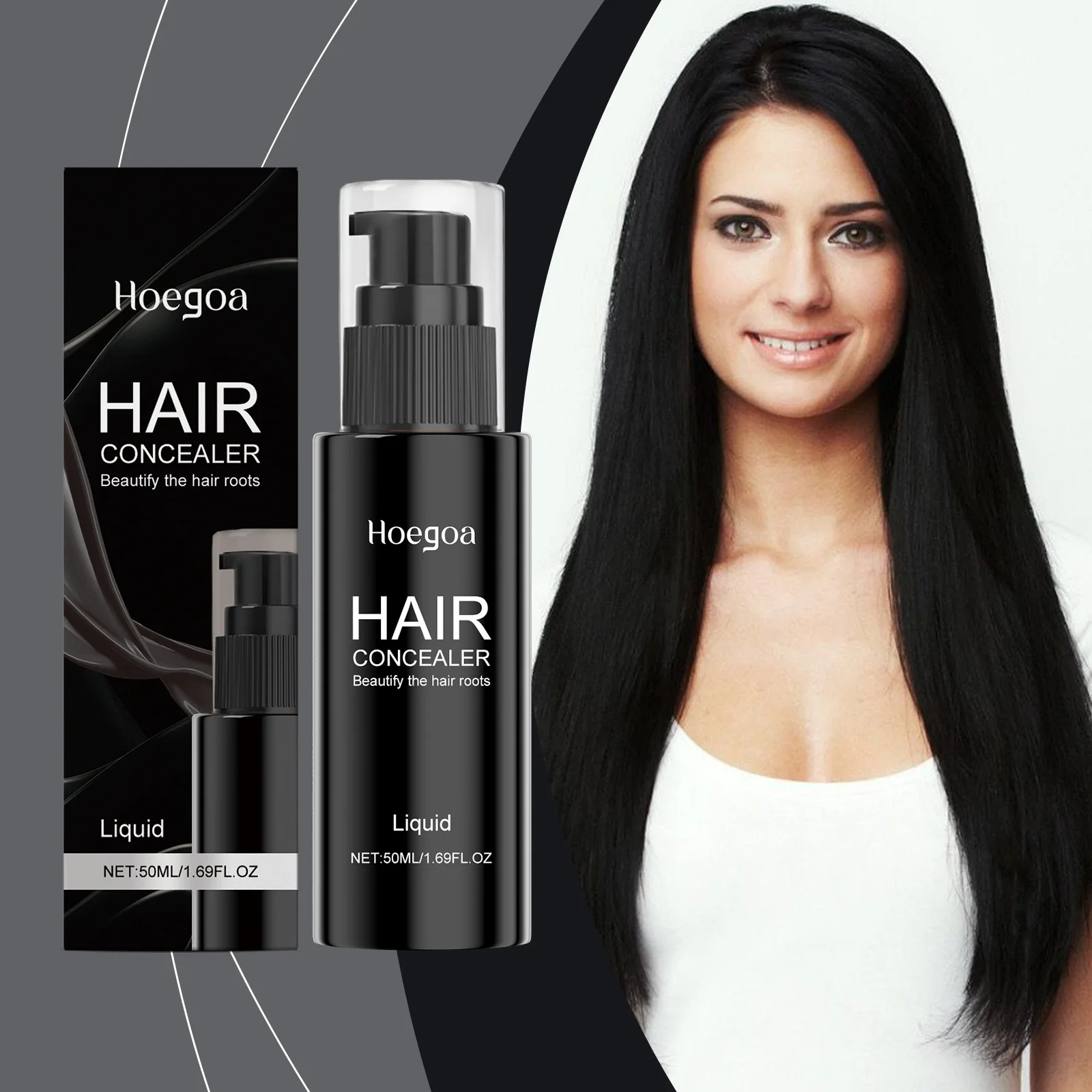 Hair Concealer Liquid Root Cover Gray Hair Root Shadow Concealer Temporary Hair Color Modify Hairline Thinning Hair Makeup