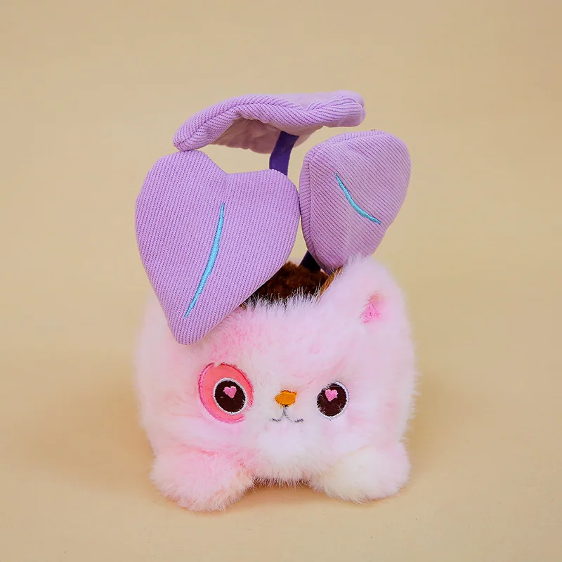 18cm Nowa Urocza Pluszowa Zabawka Kot w Doniczce Symulacja Wypchanej Maskotki Ozdoby Kreskówkowy Kot Kaktus Dekoracja Domu Prezent Zabawka dla Dzieci