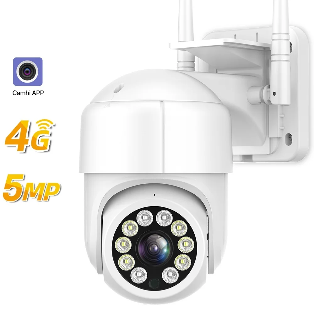 Top SIM Card 4G IP Camera 5MP HD PTZ Camera Outdoor WIFI Wireless Security CCTV Camera Auto Tracking Video Surveillance P2P