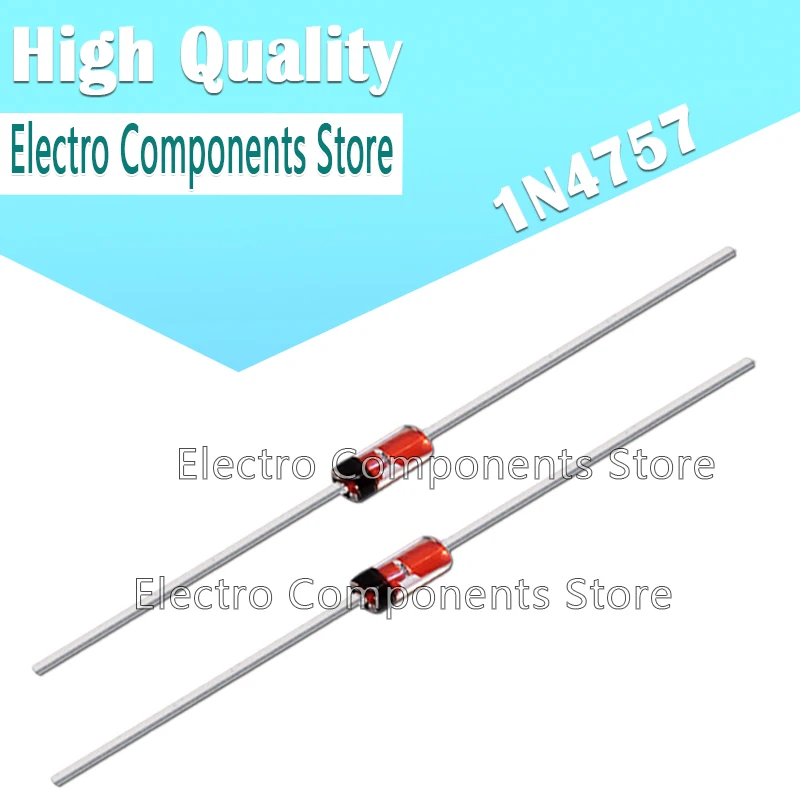 20PCS 1W Zener Diode 51V IN4757A 1N4757 DO-41 DO-41(GLASS) Silicon Planar Power Zener Diodes 1N4757A