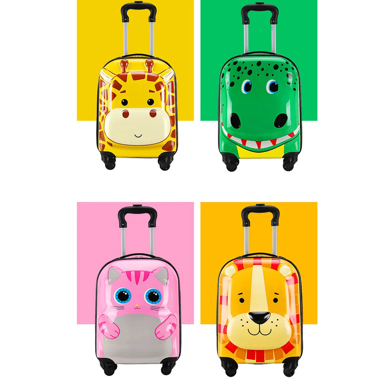 18 Inch PC+ABS Cartoon Cute Carry-on Children\'s Travel Suitcase On Wheels Trolley Kids LuggageBoarding Case For Boys And Girls