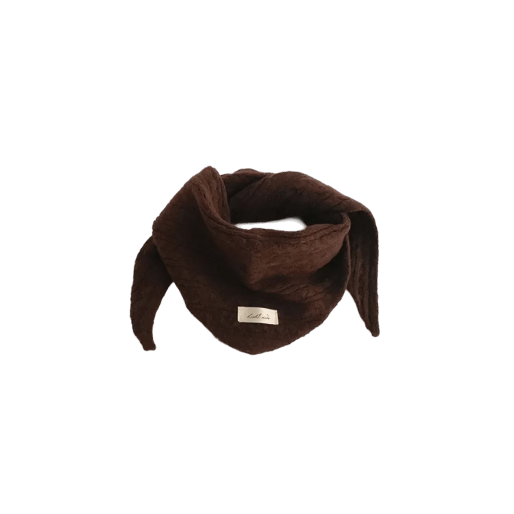 Classic Twist pattern Knitted Wool Scarf Solid Color Windproof Triangular Scarf Keep Warm Soft Kids Neckerchief Boy Girl