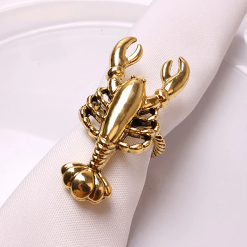 8Pcs Marine Series Shells Starfish Hippocampus Napkin Ring Model Room High-End Hotel Napkin Buckle Napkin Ring Dining