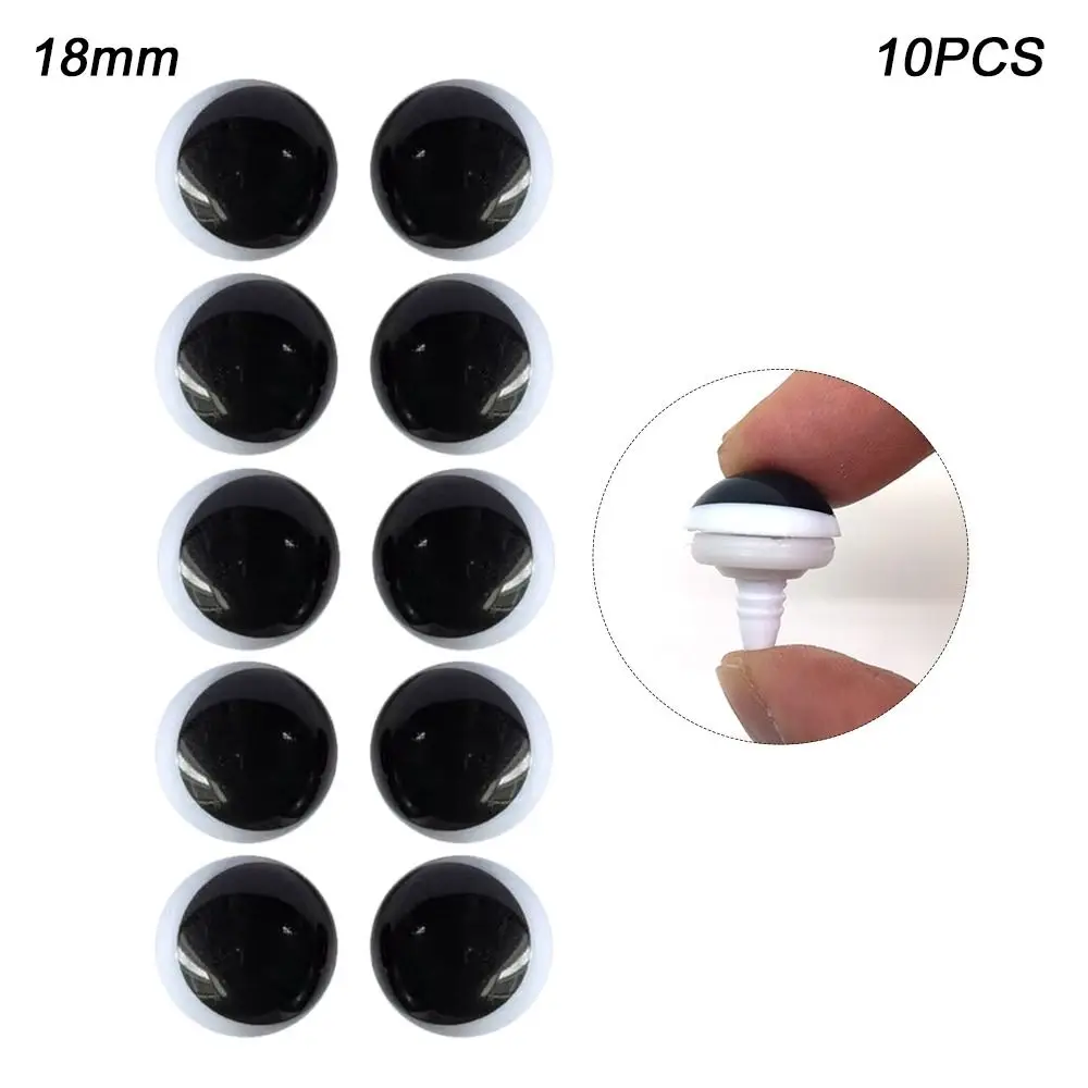 10pcs/5pairs Black&White Eyes Crafts Eyes with Washer Plastic Puppet Crystal Eyes 13/16/18/21mm Stuffed Toys Parts