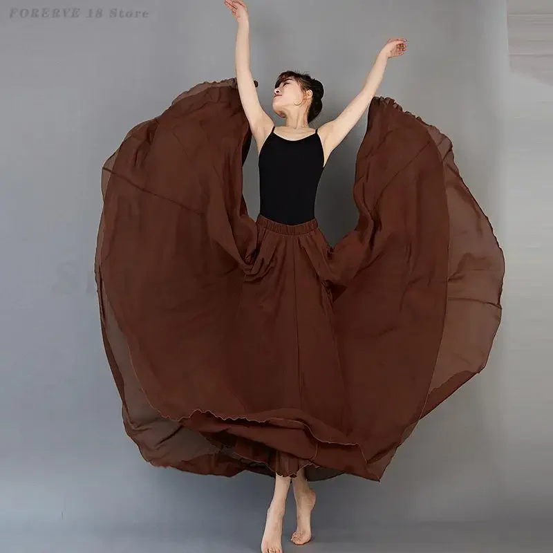 Kostium do tańca klasycznego, długa spódnica baletowa, spódnice do tańca brzucha, odzież do ćwiczeń, damska spódnica cygańska, flamenco, tradycyjna odzież do tańca ujgurskiego Yi