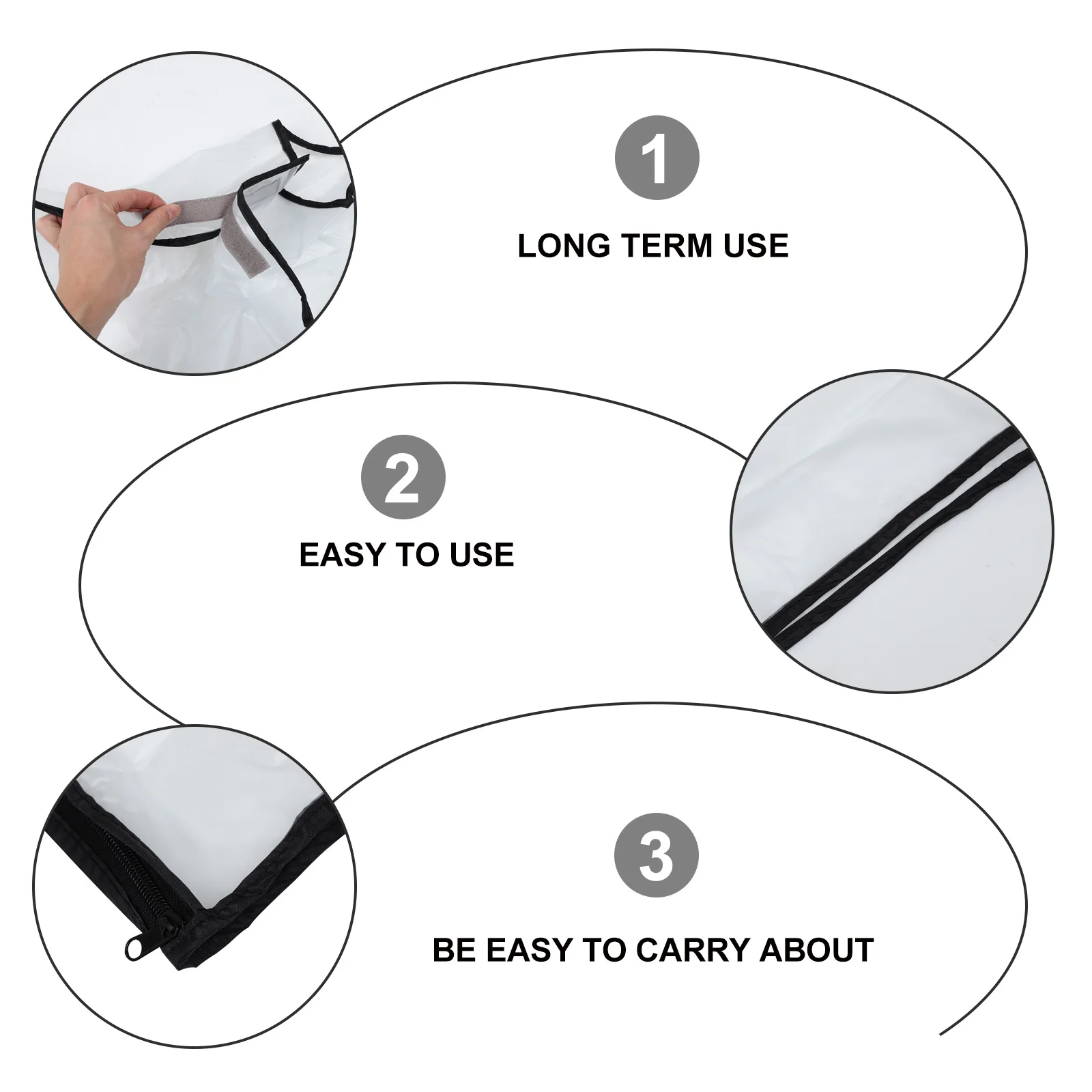 

Heavy Duty Waterproof Rain Cover for Golf Bags with Zipper Secure Fit Lightweight Portable Plastic Cover for Travel and