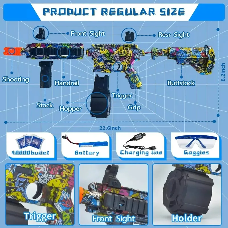 M416 bombe à eau Blaster pistolet électrique Graffiti fusil à Air armes Paintball jouet pistolets pistolet pneumatique pour jouet de tir