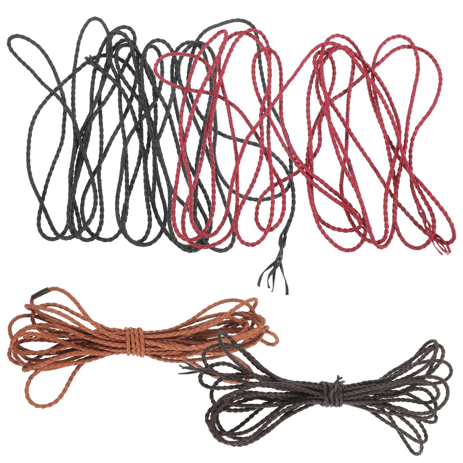 

4pcs Braided Cord For Jewelry Making Pu String Rope Lanyard Lacing Crafts Beading Bracelet Necklace Diy Cord