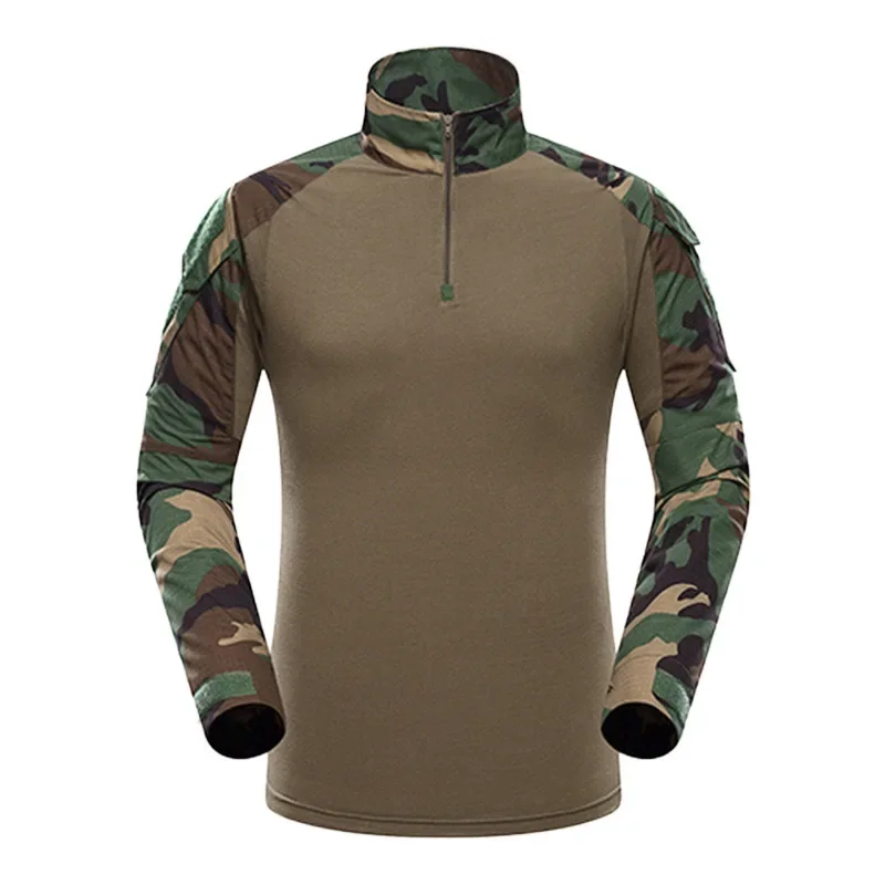 Herren Outdoor-Trainingshemden, atmungsaktiv, langlebig, Patchwork, Arbeitskleidung, Oberteile, Wandern, T-Shirts, Angeln, Jagd, Paintball-T-Shirts – Detail 6